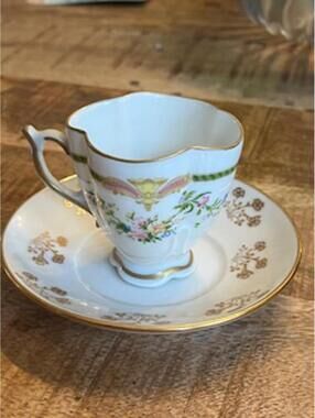 Blakeman & Henderson Limoges Porcelain Tea Cup and Saucer with Gold Trim